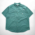 Columbia PFG 半袖 フィッシングシャツ XL グリーン メッシュ FT7130