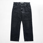 HARLEY-DAVIDSON Black Denim Jeans 36x30 Five-Pocket Embroidered Logo