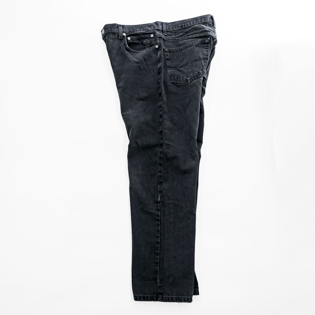 HARLEY-DAVIDSON Black Denim Jeans 36x30 Five-Pocket Embroidered Logo