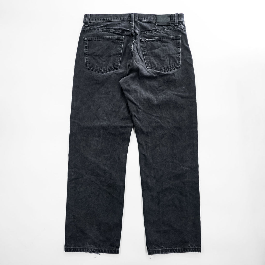 HARLEY-DAVIDSON Black Denim Jeans 36x30 Five-Pocket Embroidered Logo