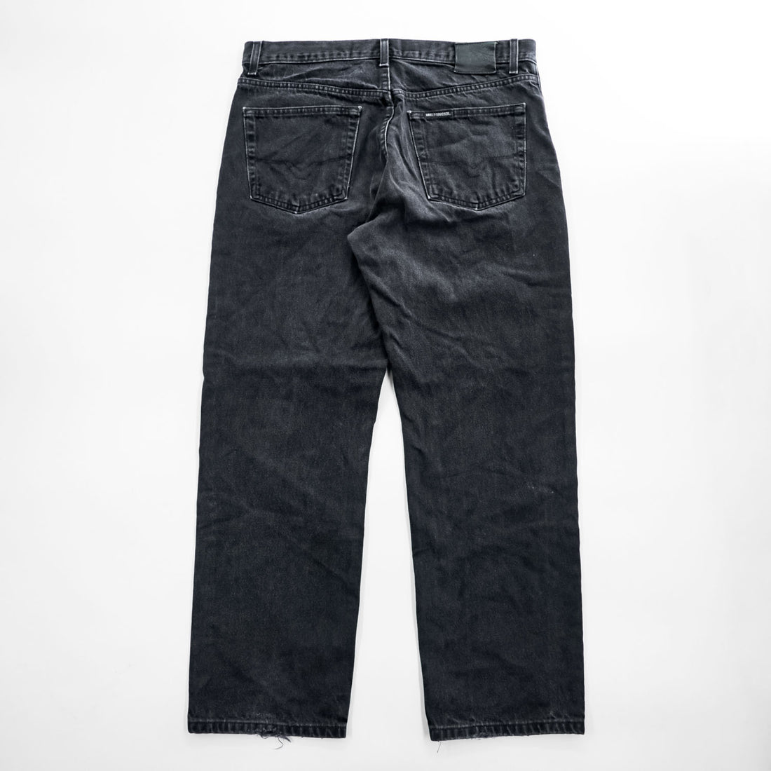 HARLEY-DAVIDSON Black Denim Jeans 36x30 Five-Pocket Embroidered Logo