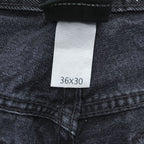 HARLEY-DAVIDSON Black Denim Jeans 36x30 Five-Pocket Embroidered Logo