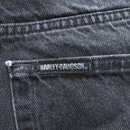 HARLEY-DAVIDSON Black Denim Jeans 36x30 Five-Pocket Embroidered Logo