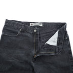 HARLEY-DAVIDSON Black Denim Jeans 36x30 Five-Pocket Embroidered Logo
