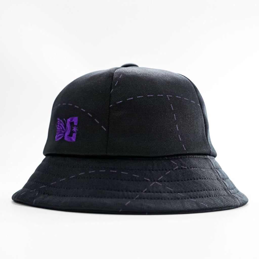Needles × DC SHOES Bermuda Hat Butterfly Embroidered Bucket Hat Black Purple Size M