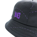 Needles × DC SHOES Bermuda Hat Butterfly Embroidered Bucket Hat Black Purple Size M