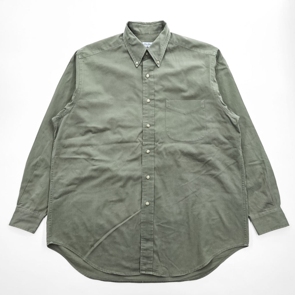 Brooks Brothers Sport Shirt Button-Down Long Sleeve Cotton Made in Hong Kong M Olive