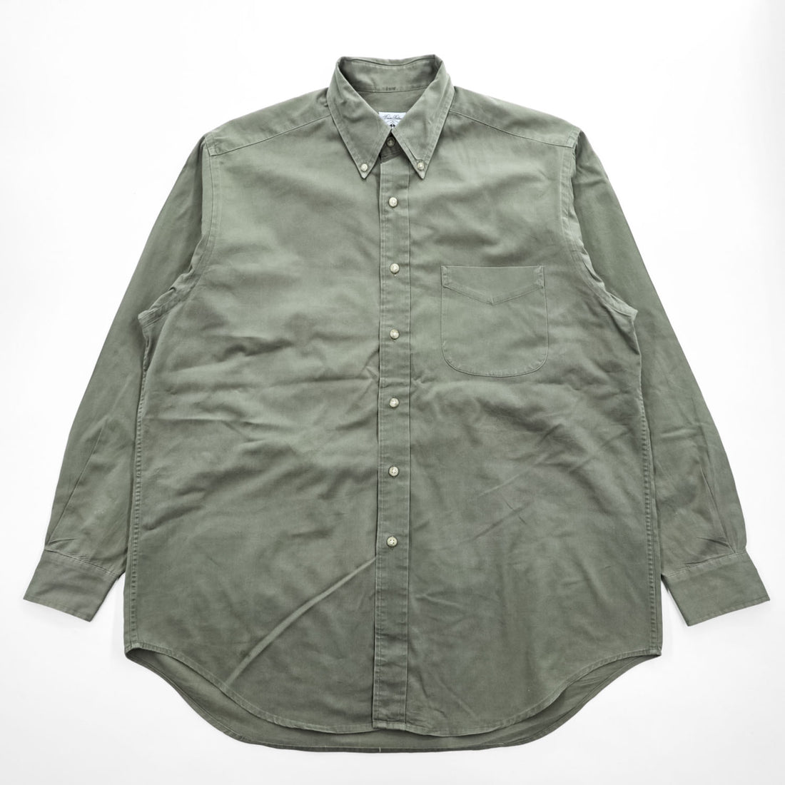 Brooks Brothers Sport Shirt Button-Down Long Sleeve Cotton Made in Hong Kong M Olive