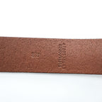 POLO RALPH LAUREN Pony Logo Plaque Brown Leather Belt Size 32/80 Made in Guatemala
