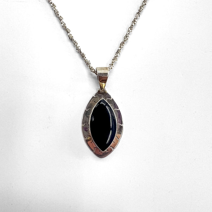 Vintage Mexico Sterling Black Onyx Necklace メキシカンジュエリー ネックレス ブラックオニキス シルバー Silver 950