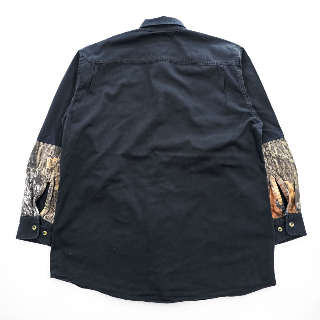 REDHEAD Men's Black Camouflage Panel Long Sleeve Cotton Shirt Size L