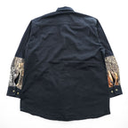 REDHEAD Men's Black Camouflage Panel Long Sleeve Cotton Shirt Size L