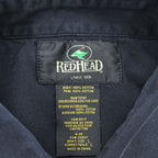 REDHEAD Men's Black Camouflage Panel Long Sleeve Cotton Shirt Size L