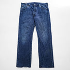 Levi Strauss Denim Pants Jeans, Size L, Indigo Blue, Stretch, Big E, Button Fly, Leather Patch, 00501-3249