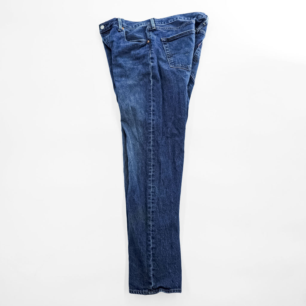 Levi Strauss Denim Pants Jeans, Size L, Indigo Blue, Stretch, Big E, Button Fly, Leather Patch, 00501-3249