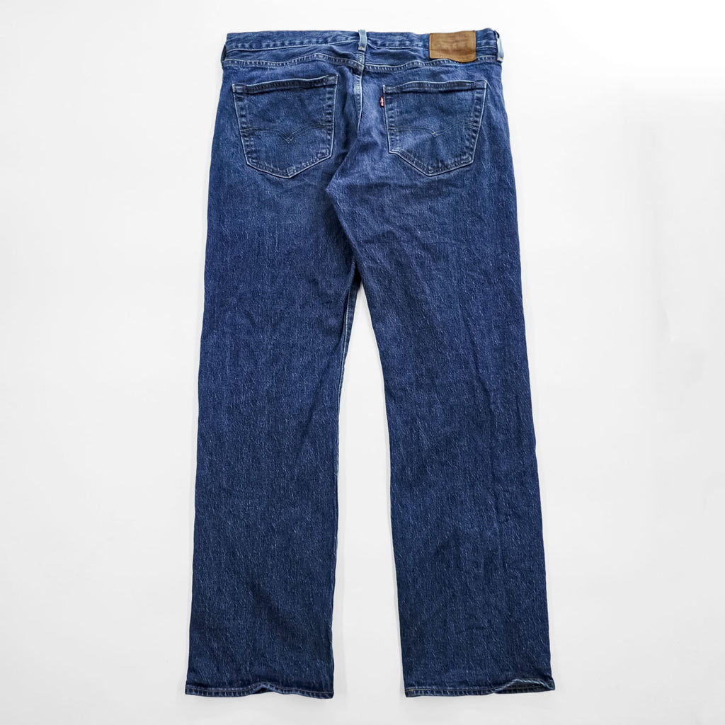 Levi Strauss Denim Pants Jeans, Size L, Indigo Blue, Stretch, Big E, Button Fly, Leather Patch, 00501-3249
