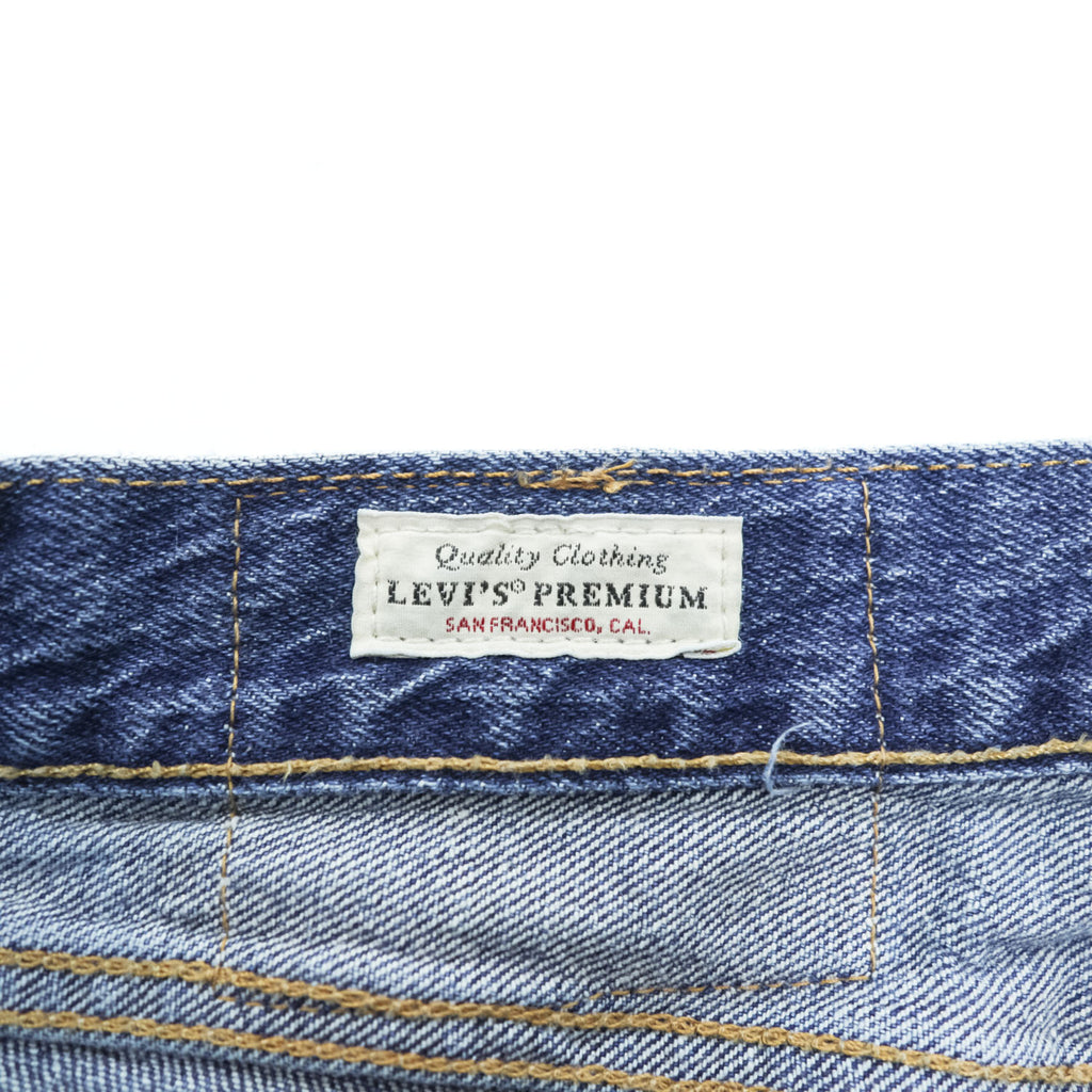 Levi Strauss Denim Pants Jeans, Size L, Indigo Blue, Stretch, Big E, Button Fly, Leather Patch, 00501-3249