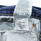 Levi Strauss Denim Pants Jeans, Size L, Indigo Blue, Stretch, Big E, Button Fly, Leather Patch, 00501-3249