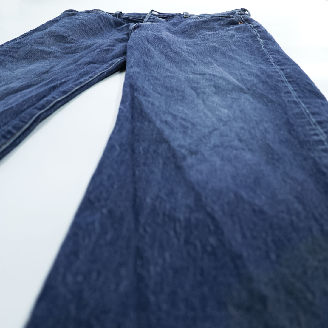 Levi Strauss Denim Pants Jeans, Size L, Indigo Blue, Stretch, Big E, Button Fly, Leather Patch, 00501-3249