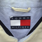 TOMMY HILFIGER Beige Harrington Zip Jacket Flag Logo Navy Lining