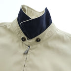 TOMMY HILFIGER Beige Harrington Zip Jacket Flag Logo Navy Lining