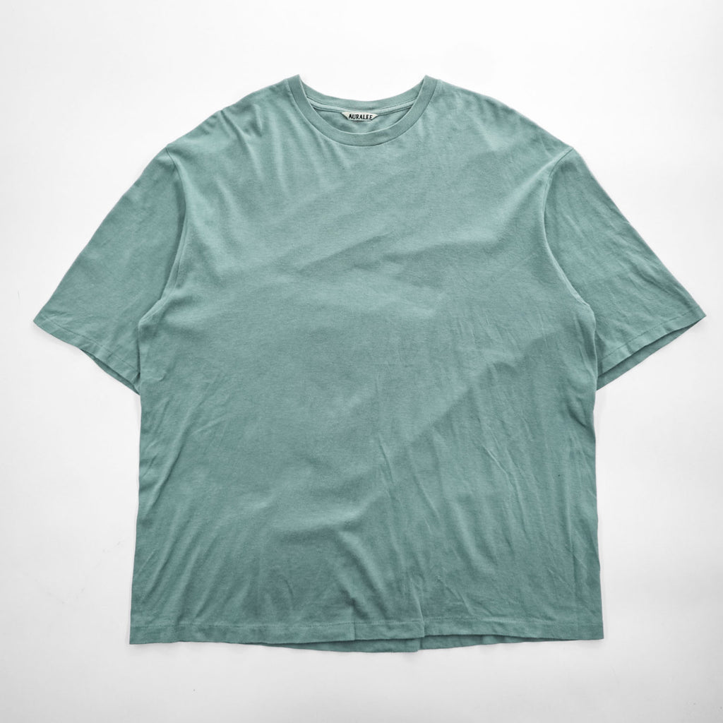 AURALEE A21ST02ST Cotton Crew Neck Short Sleeve T-Shirt Green Size 4 Made in Japan