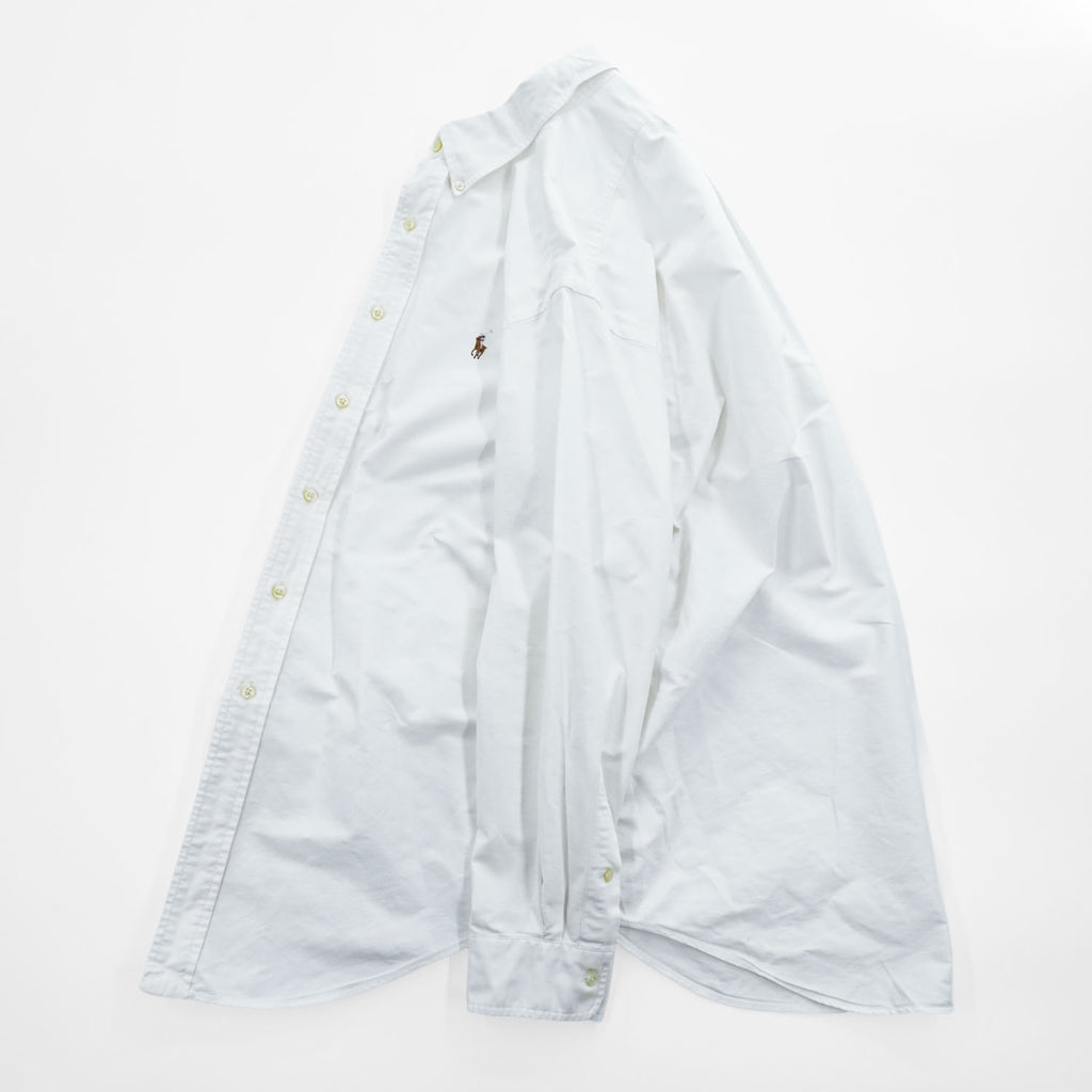 Ralph Lauren Classic Fit White Long Sleeve Button-Down Shirt Size L/G Pony Logo