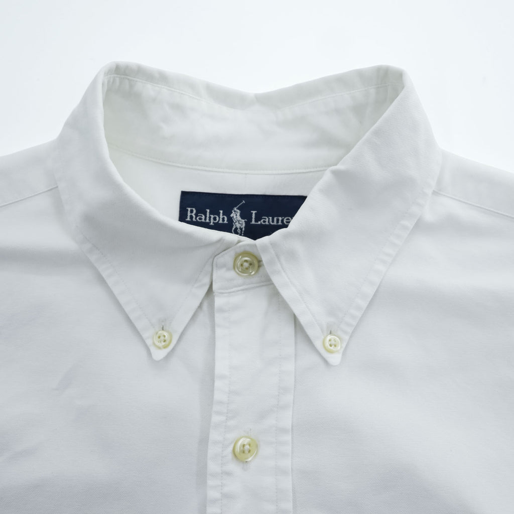 Ralph Lauren Classic Fit White Long Sleeve Button-Down Shirt Size L/G Pony Logo