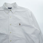 Ralph Lauren Classic Fit White Long Sleeve Button-Down Shirt Size L/G Pony Logo