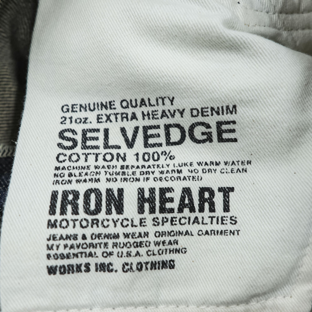 IRON HEART 日本製 セルヴィッヂ 21oz デニムパンツ ジーンズ EXTRA HEAVY DENIM リジッド 濃紺 ボタンフライ 634S