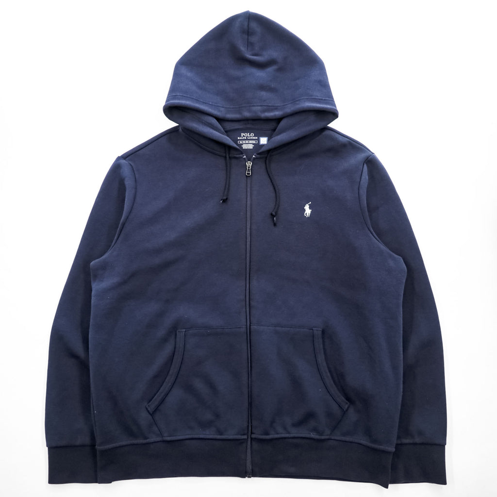 POLO RALPH LAUREN Men's Double-Knit Full-Zip Hoodie XL Navy Pony Logo