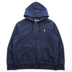 POLO RALPH LAUREN Men's Double-Knit Full-Zip Hoodie XL Navy Pony Logo