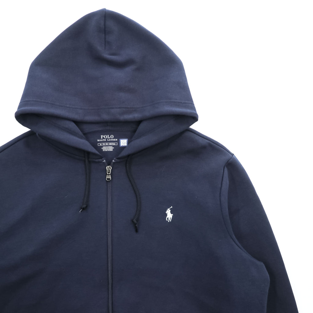 POLO RALPH LAUREN Men's Double-Knit Full-Zip Hoodie XL Navy Pony Logo