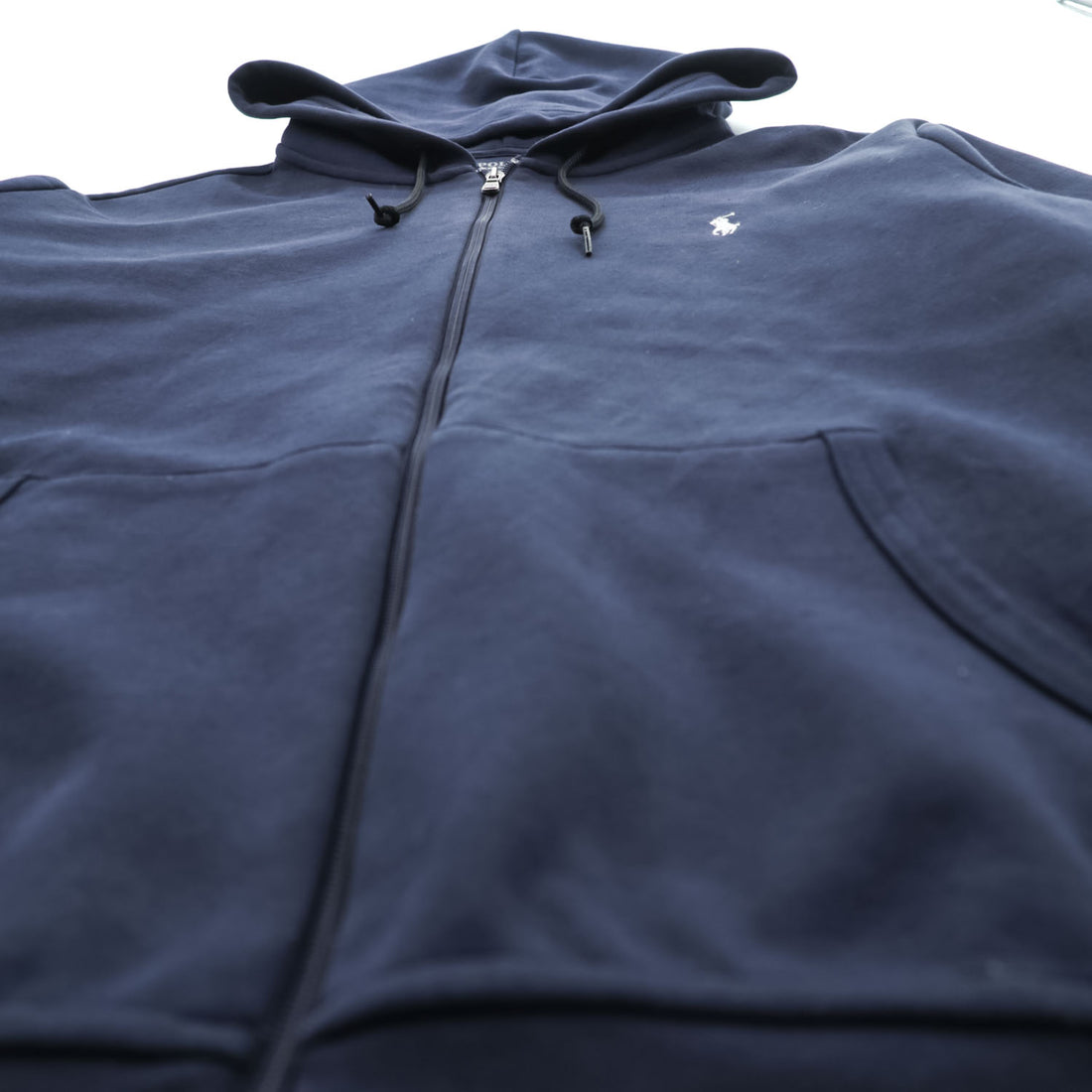 POLO RALPH LAUREN Men's Double-Knit Full-Zip Hoodie XL Navy Pony Logo