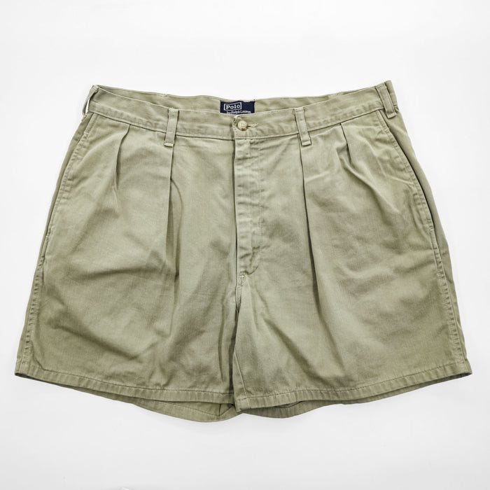 Polo Ralph Lauren 90年代 USA製 ヴィンテージ 2タック プリーツショーツ ショートパンツ W36 ベージュ 42TALON