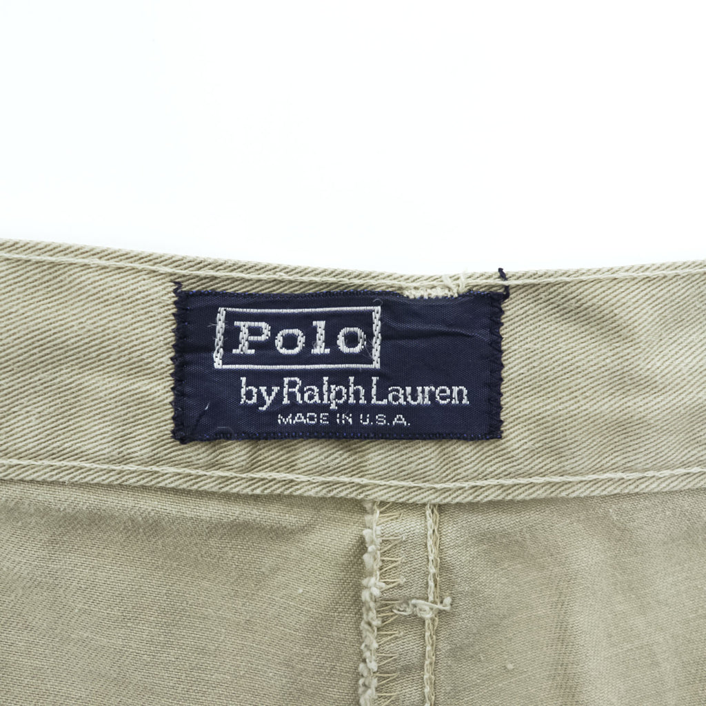 Polo Ralph Lauren 90年代 USA製 ヴィンテージ 2タック プリーツショーツ ショートパンツ W36 ベージュ 42TALON