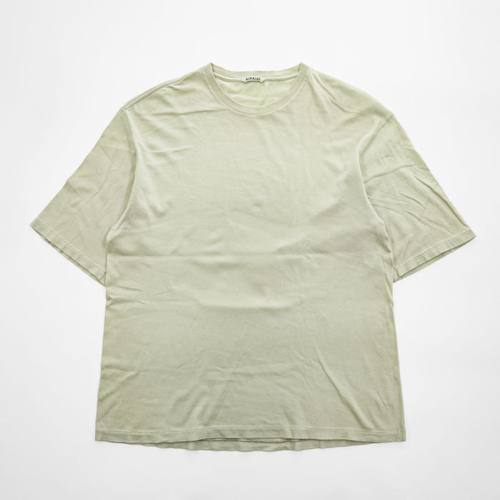 AURALEE 日本製 コットン クルーネックTシャツ XL ベージュ シングルステッチ A9ST02ST
