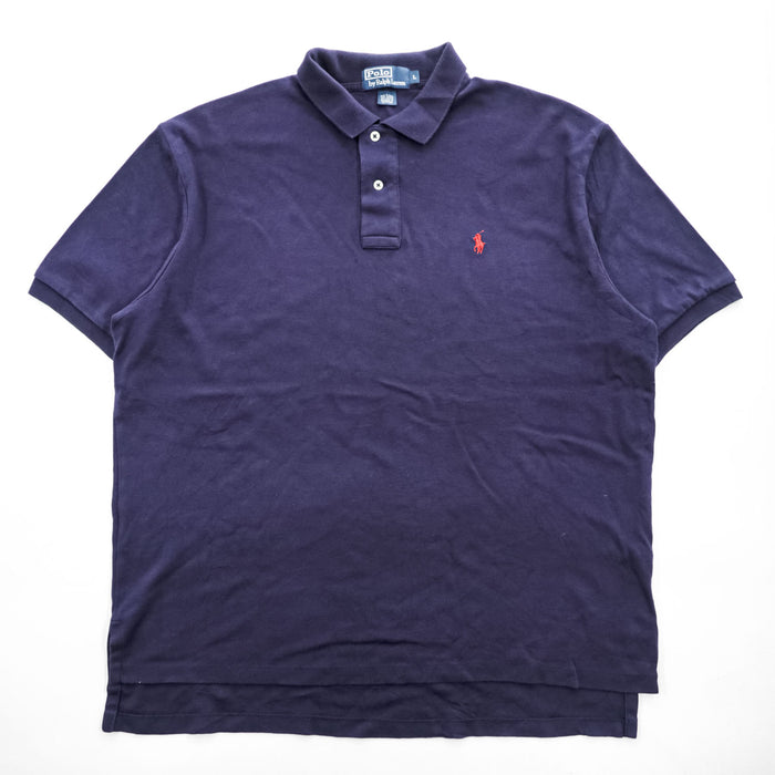 Polo Ralph Lauren 90年代 ヴィンテージ ポロシャツ L ネイビー スモールポニー ロゴ 刺繍