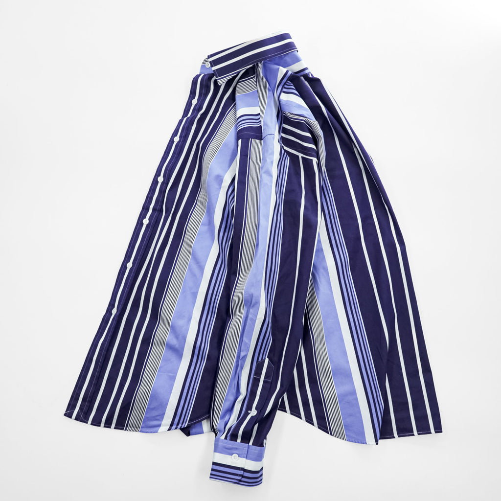 Polo Ralph Lauren 90年代 クラシックフィット 長袖マルチストライプシャツ L ホワイト ブルー REGENT