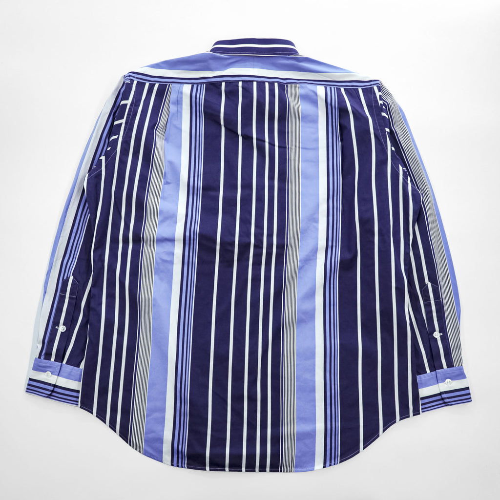 Polo Ralph Lauren 90年代 クラシックフィット 長袖マルチストライプシャツ L ホワイト ブルー REGENT