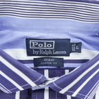 Polo Ralph Lauren 90年代 クラシックフィット 長袖マルチストライプシャツ L ホワイト ブルー REGENT
