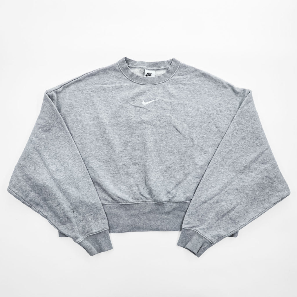 NIKE クロップド スウェット 短丈 トレーナー XS グレー センタースウォッシュ DJ7665-063