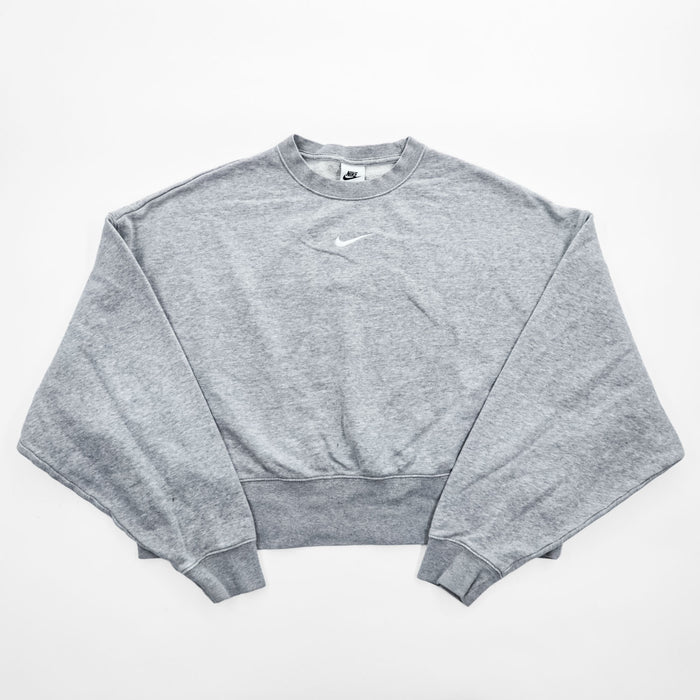 NIKE クロップド スウェット 短丈 トレーナー XS グレー センタースウォッシュ DJ7665-063