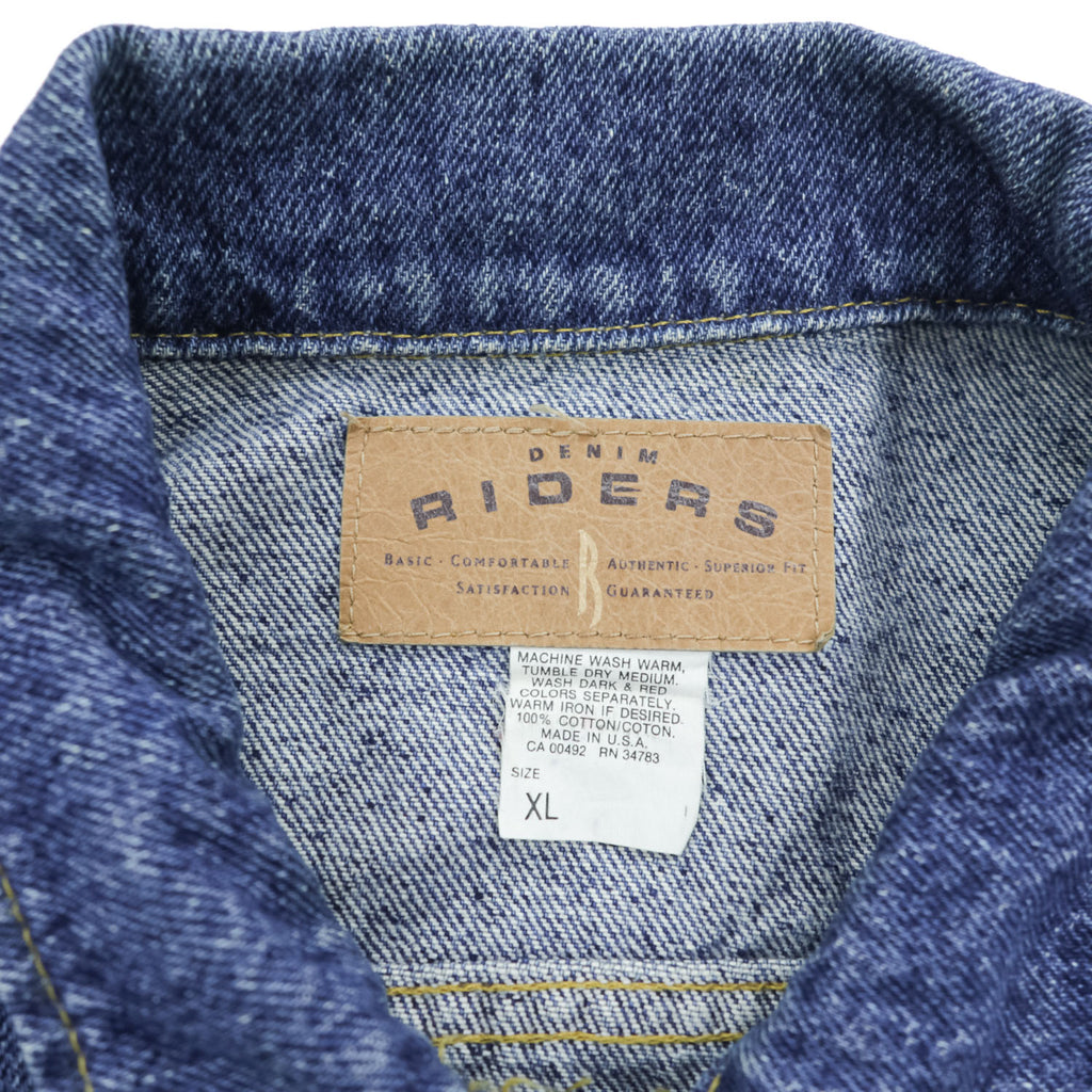DENIM RIDERS 90年代 USA製 ヴィンテージ デニムジャケット Gジャン XL インディゴ ブルー