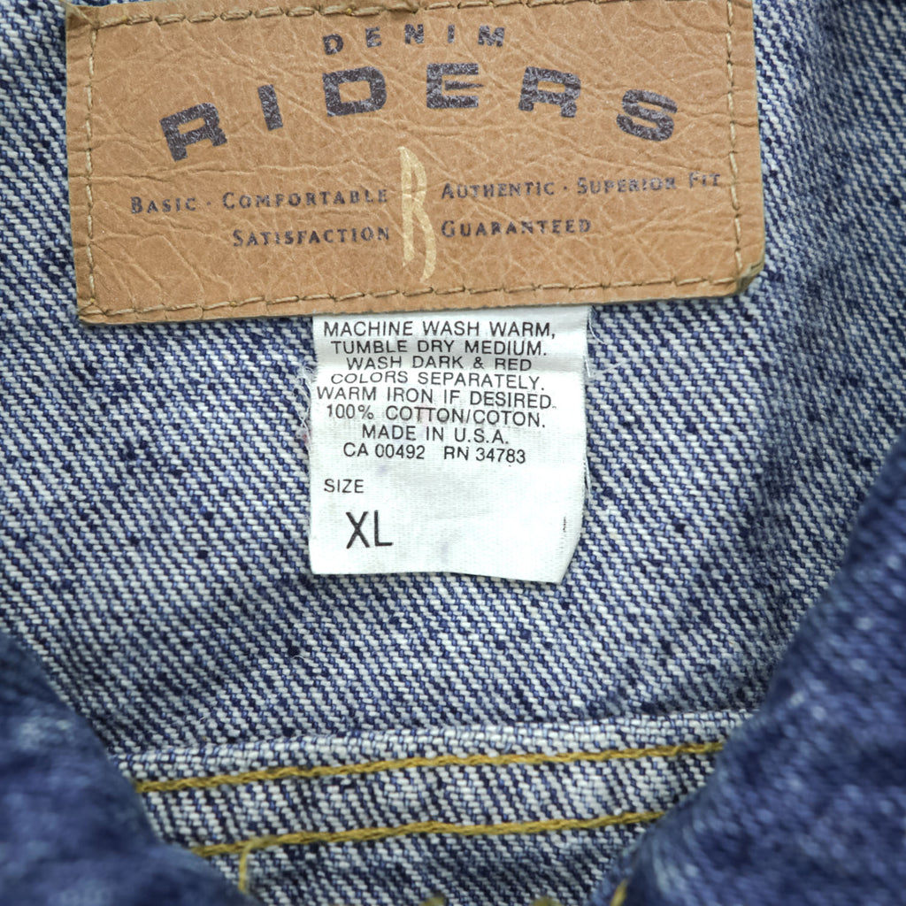 DENIM RIDERS 90年代 USA製 ヴィンテージ デニムジャケット Gジャン XL インディゴ ブルー