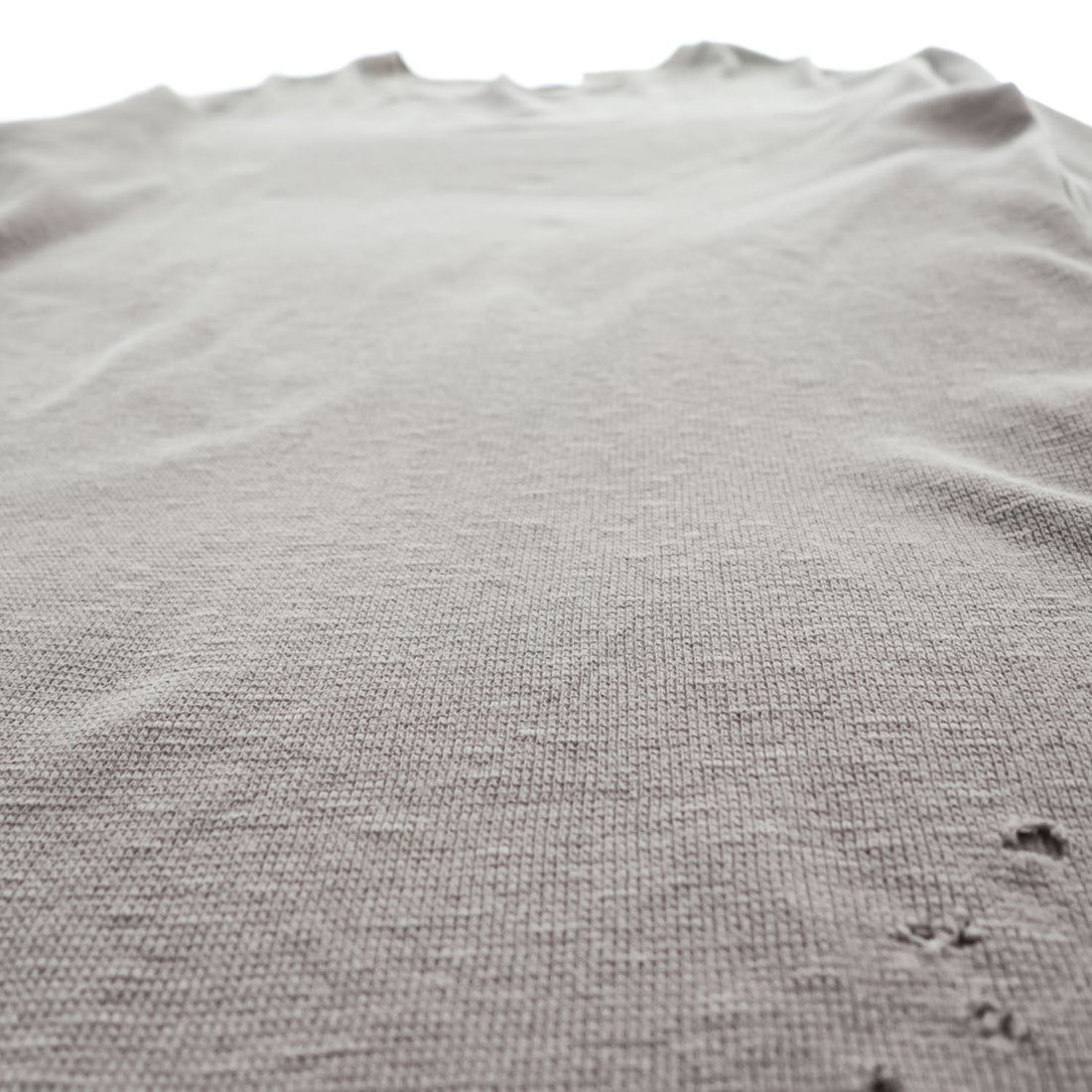 UNITED ARROWS & SONS 日本製 ダメージ加工 ワッフル サーマル ロングスリーブ Tシャツ M ブラウン  ロング丈 ラウンドカット 5512-699-0140