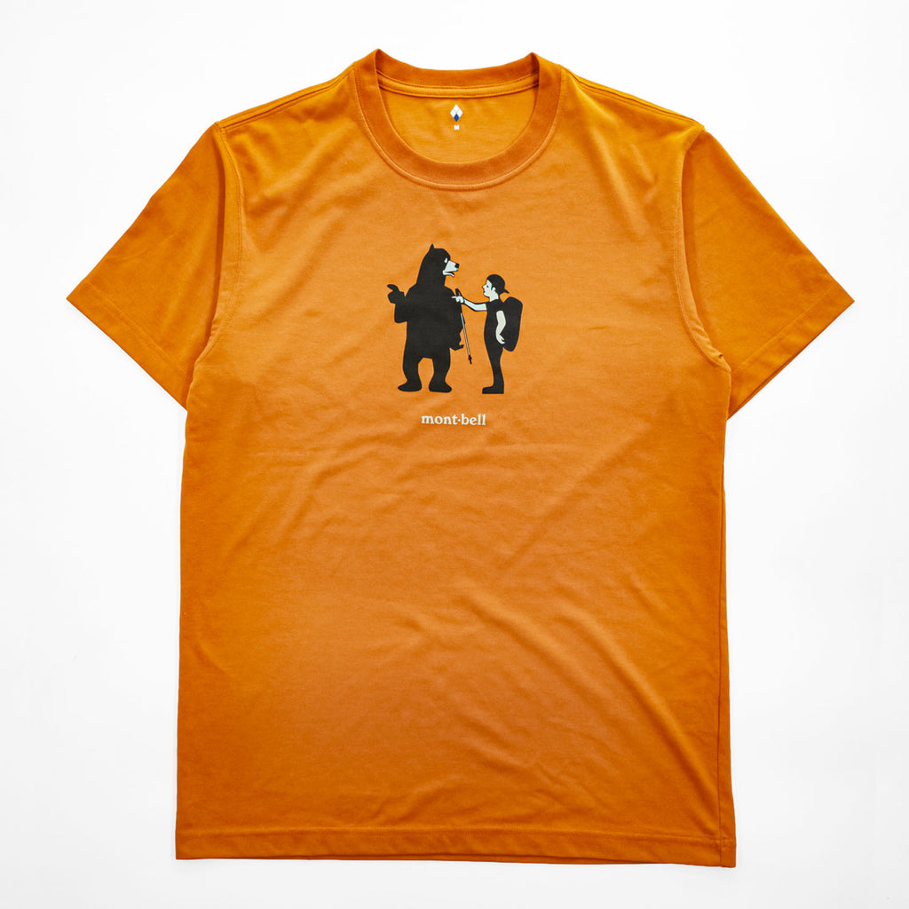 mont-bell プリント WIC.T 道案内 Tシャツ M オレンジ 1114571