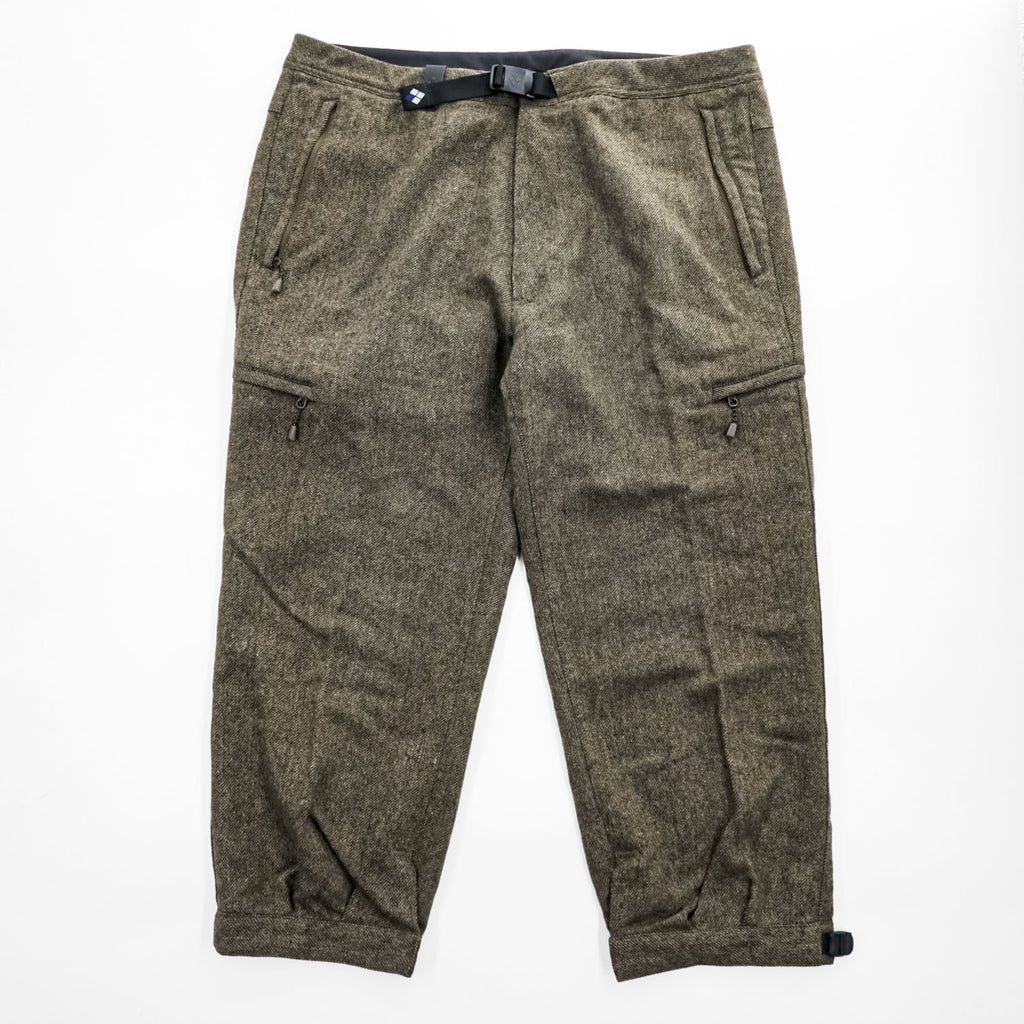 mont-bell ウール トレッキングニッカ アウトドア パンツ L ブラウン ストレッチ ベルト付 クロップド 1105613
