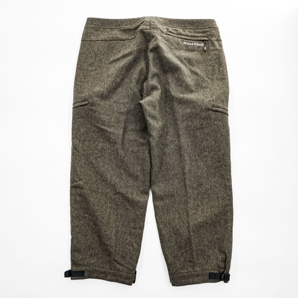 mont-bell ウール トレッキングニッカ アウトドア パンツ L ブラウン ストレッチ ベルト付 クロップド 1105613