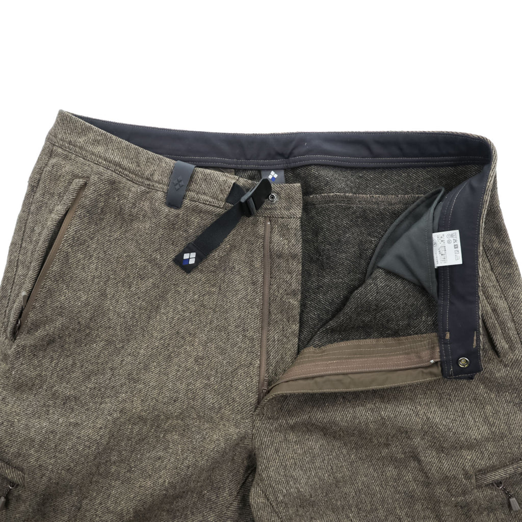mont-bell ウール トレッキングニッカ アウトドア パンツ L ブラウン ストレッチ ベルト付 クロップド 1105613